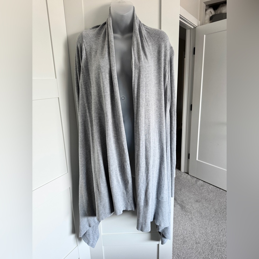 TED BAKER Open Front Waterfall Cardigan in Grey Size 8 / Medium / UK3